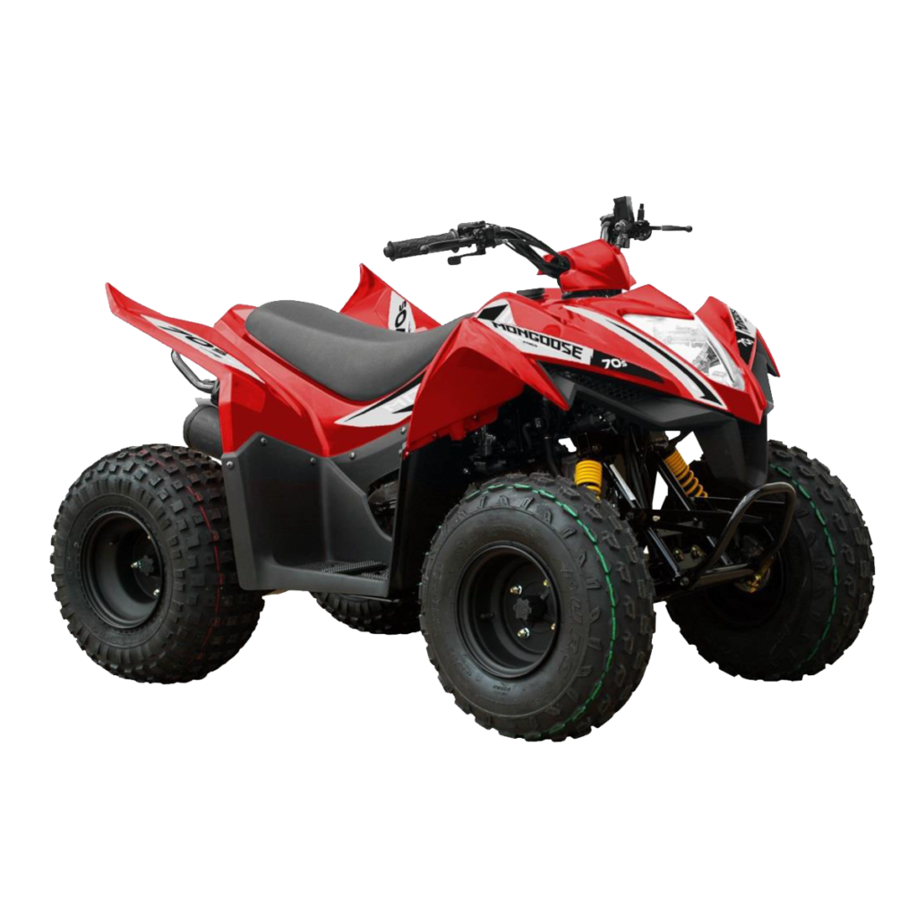 2022 Kymco Mongoose 70S ATV in the color red