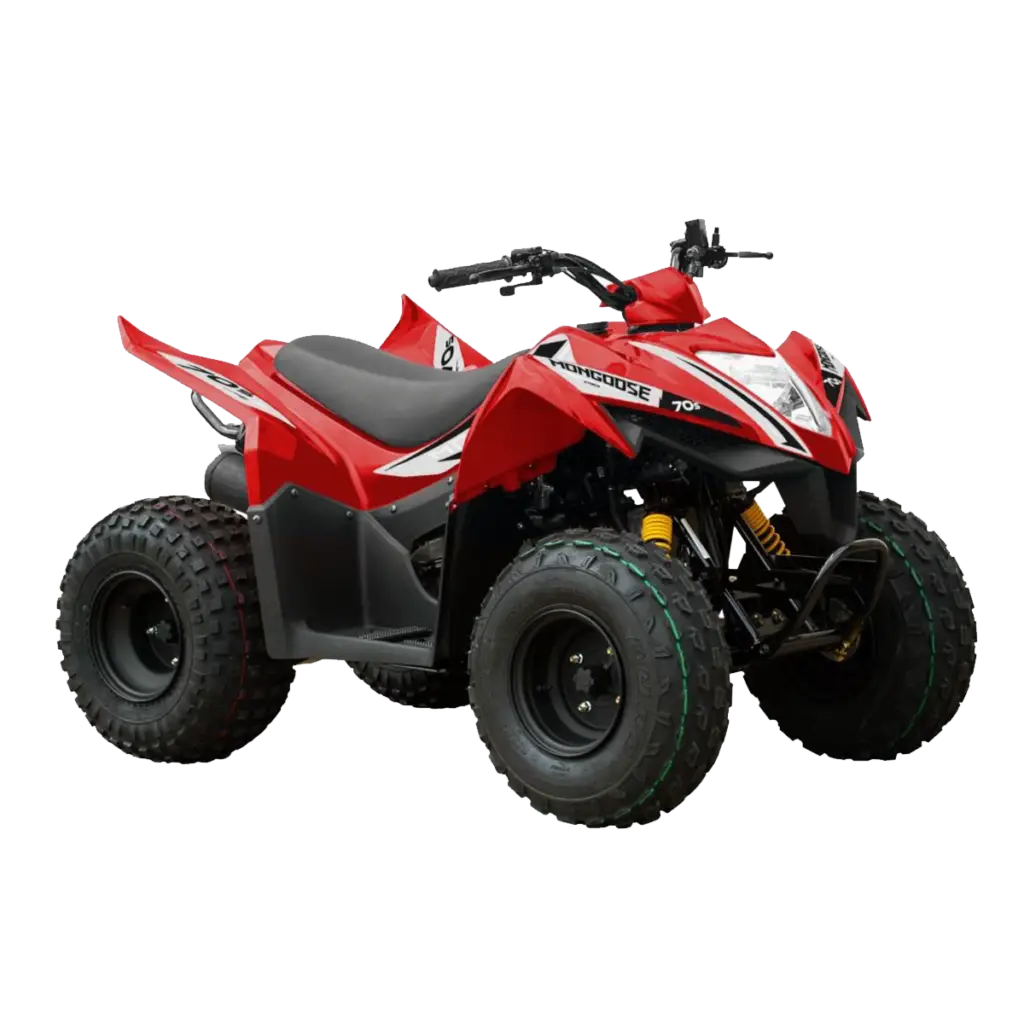 2022 Kymco Mongoose 70S ATV in the color red